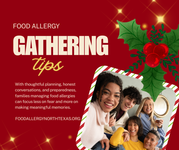 food allergy gatherings tips family new year christmas holidays